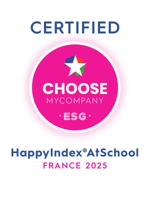 Label Happy at school